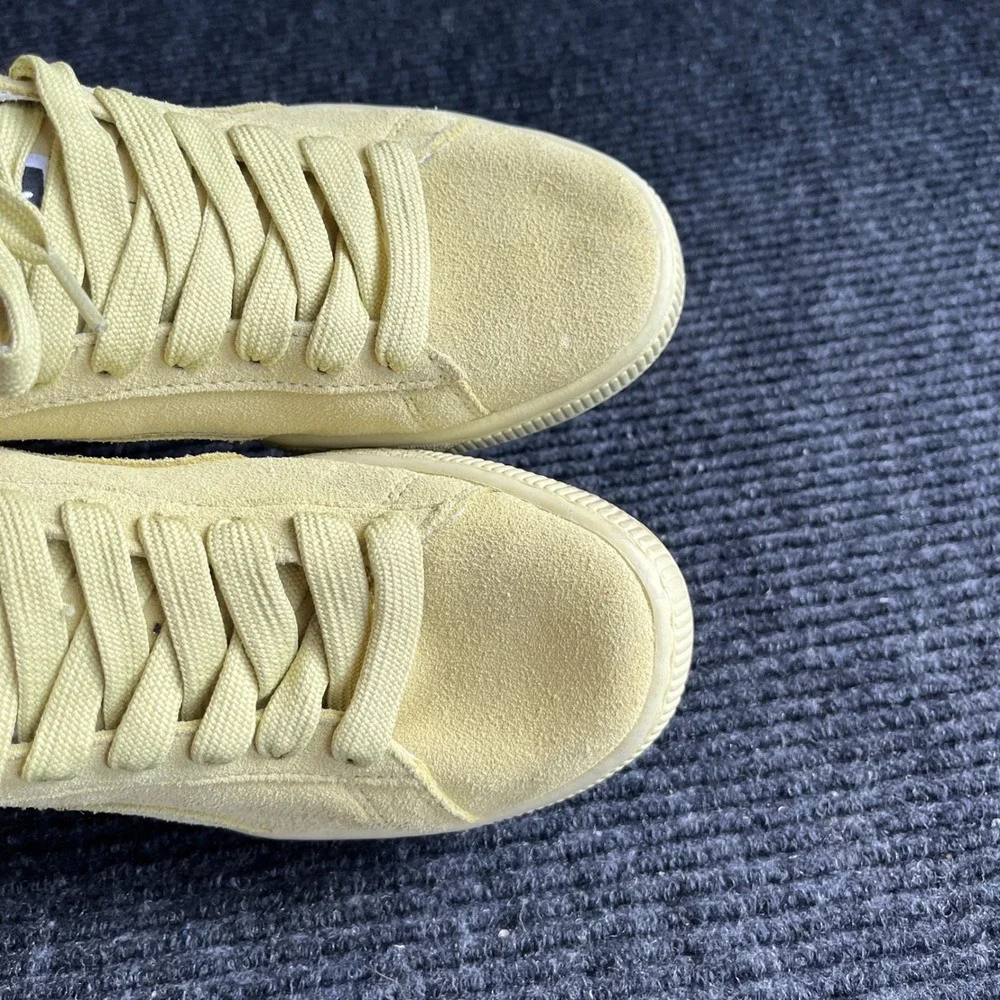 Puma Suede Classic Sneakers Womens 8.5 Green Yellow Low Top Suede Shoes Casual
